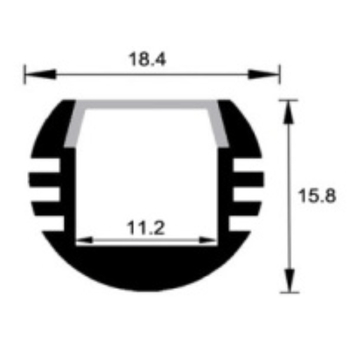 LED Profil 036 18.4mm rund 1m