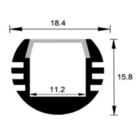 LED Profil 036 18.4mm rund 1m