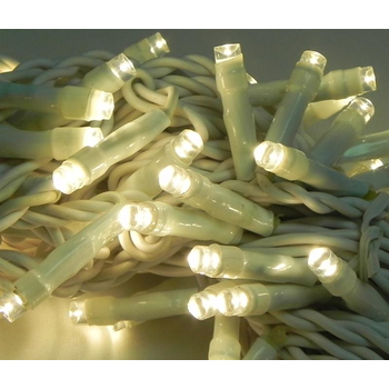 10 m 100 LED Outdoor Girlande Warmweiss mit weissem Kabel