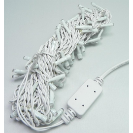 10 m 100 LED Outdoor Girlande Weiss mit weissem Kabel 