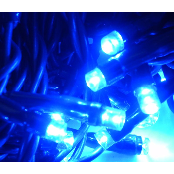 10 m 100 LED Girlande Blau mit weissem Kabel und Controller 24 Volt