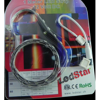 12 Volt High Power LED Strip Weiss 30 x 5050 PLCC6 Chip 1m wasserfest